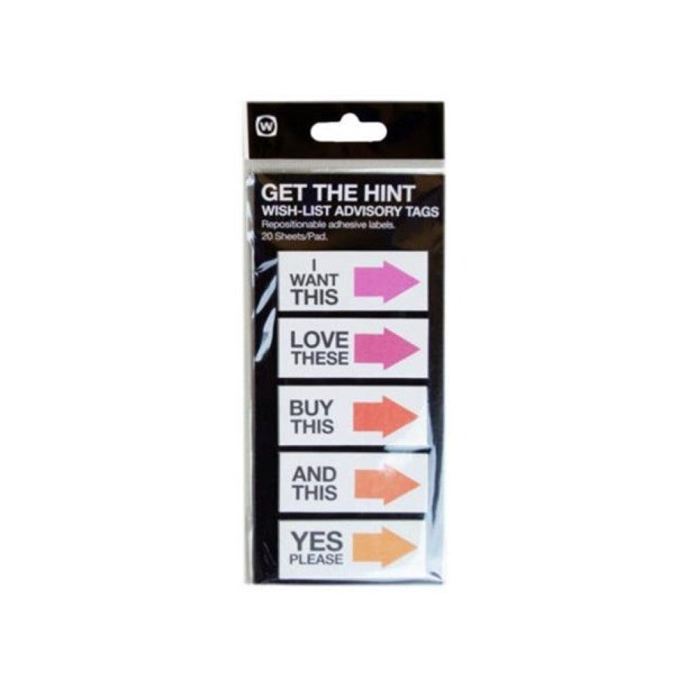 MK237 Get The Hint Wish List Sticky Note Tags