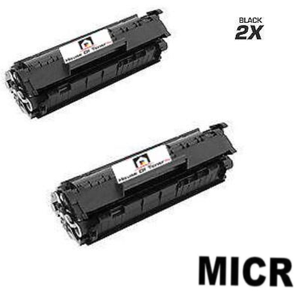 Compatible Toner Cartridge Replacement for HP Q2612A (12A) Black (2K YLD) 2-Pack ( W/MICR)