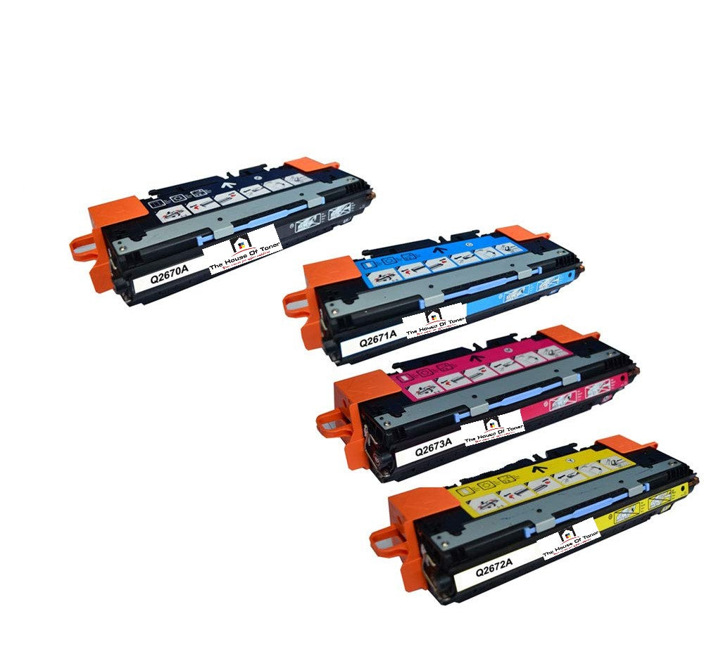 Compatible Toner Cartridge Replacement for HP Q2670A, Q2671A, Q2673A, Q2672A (308A, 309A) Black, Cyan, Yellow, Magenta (6K YLD- Black, 4K YLD- Color) 4-Pack