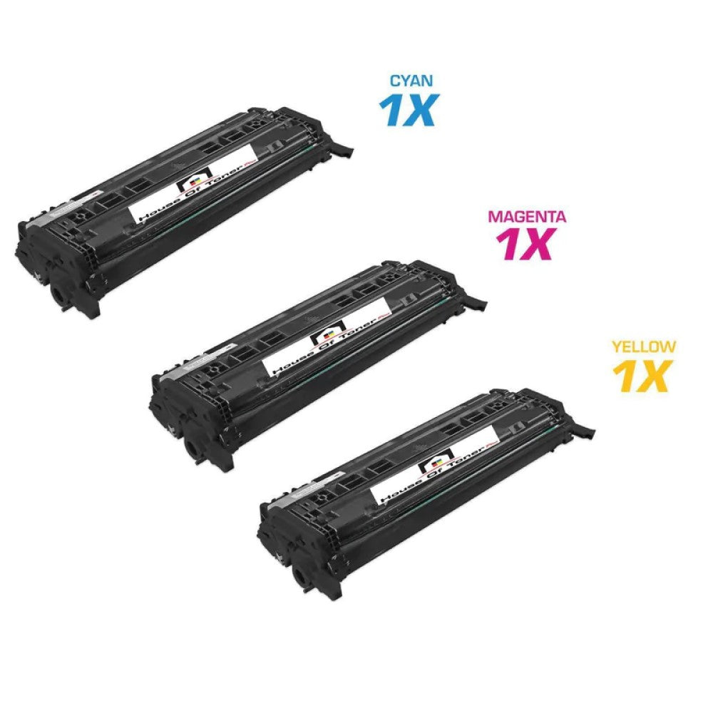 Compatible Toner Cartridge Replacement for HP Q6001A, Q6002A, Q6003A (124A) Cyan, Yellow, Magenta (2K YLD) 3-Pack