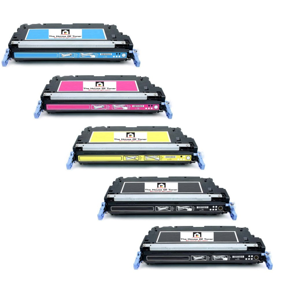 Compatible Toner Cartridge Replacement For HP Q6470A, Q6471A, Q6472A, Q6473A (501A) Black, Cyan, Magenta, Yellow (4K YLD) 5-Pack