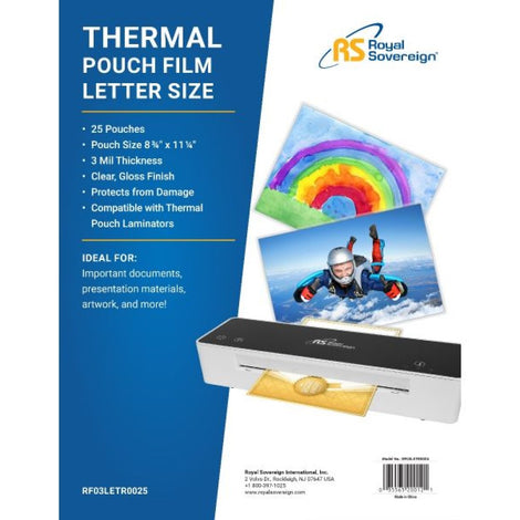 RSIRF03LETR0025 R SVRGN LAMINATE POUCH 25/PK 3MIL LETTER SIZE - 25 page yield