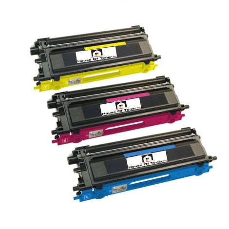 Compatible Toner Cartridge Replacement for BROTHER TN210C, TN210M, TN210Y (TN-210C, TN-210M, TN-210Y) Cyan, Magenta, Yellow (3-Pack)