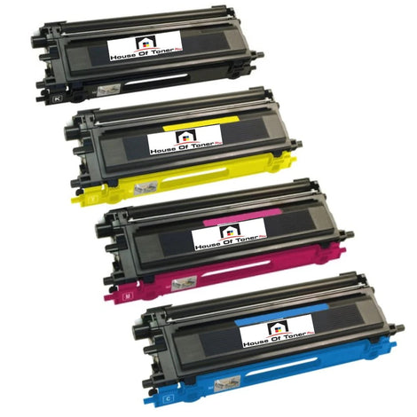 Compatible Toner Cartridge Replacement for BROTHER TN210BK, TN210C, TN210M, TN210Y (TN-210BK, TN-210C, TN-210M, TN-210Y) Black, Cyan, Magenta, Yellow (4-Pack)