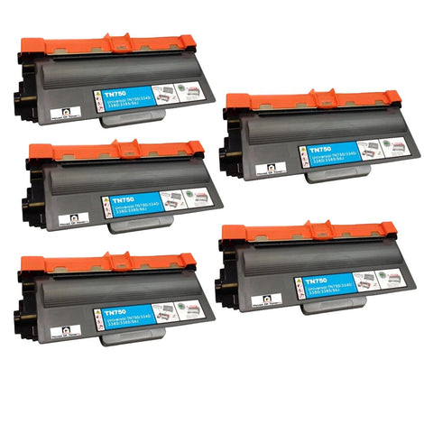 Compatible Toner Cartridge Replacement For BROTHER TN750 (TN-750) High Yield Black (5-Pack)
