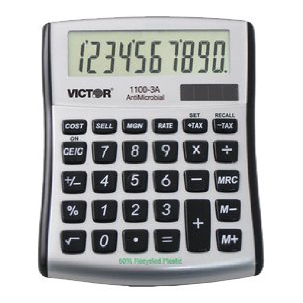 VCT1100-3A Victor 1100-3A - Desktop calculator - 10 digits - solar panel, battery - silver