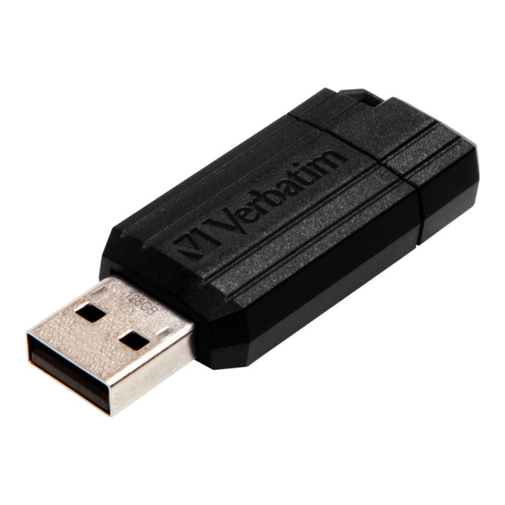 VER49071 VERBATIM PinStripe BLACK 128GB USB FLASH DRIVE