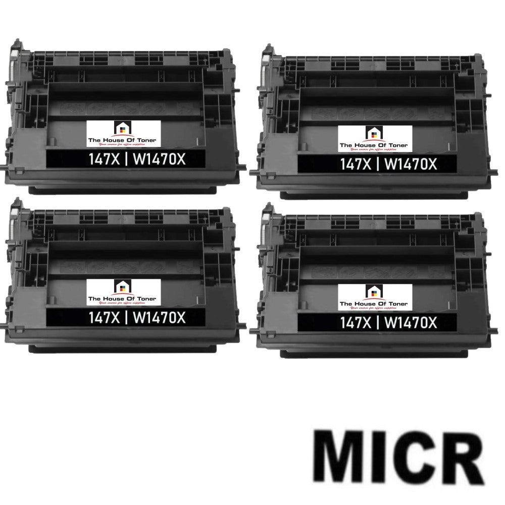 Compatible Toner Cartridge Replacement For HP W1470X (HP 147X) High Yield Black (25.2K YLD) 4-Pack (W/Micr)