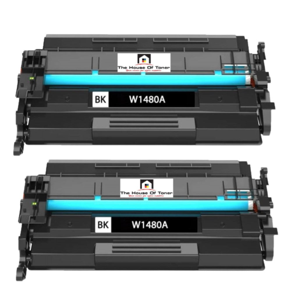 Compatible Toner Cartridge Replacement For HP W1480A (148A) Black (2.9K YLD) W/New Chip (2-Pack)