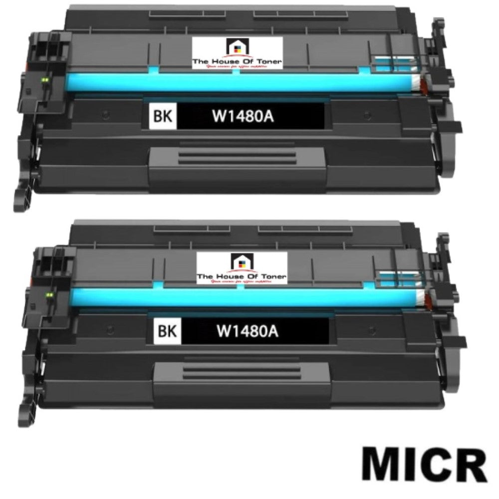 Compatible Toner Cartridge Replacement For HP W1480A (148A) Black (2.9K YLD) W/Micr (2-Pack)