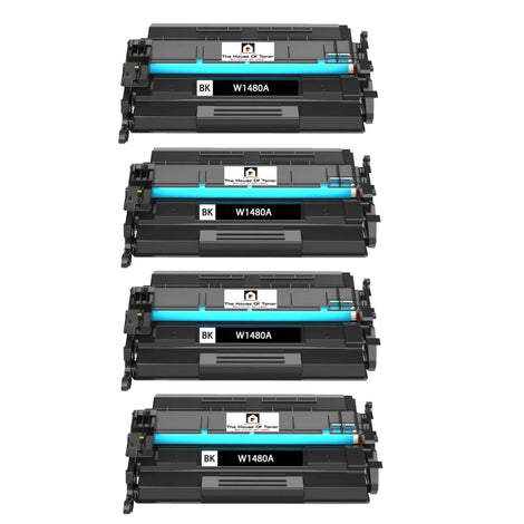 Compatible Toner Cartridge Replacement For HP W1480A (148A) Black (10K YLD) W/New OEM Chip (4-Pack)