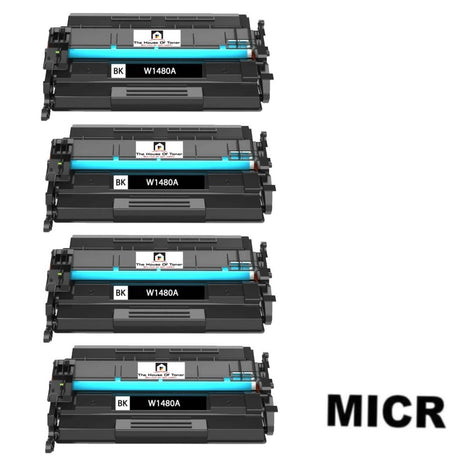Compatible Toner Cartridge Replacement For HP W1480A (148A) Black (2.9K YLD) W/Micr (4-Pack)