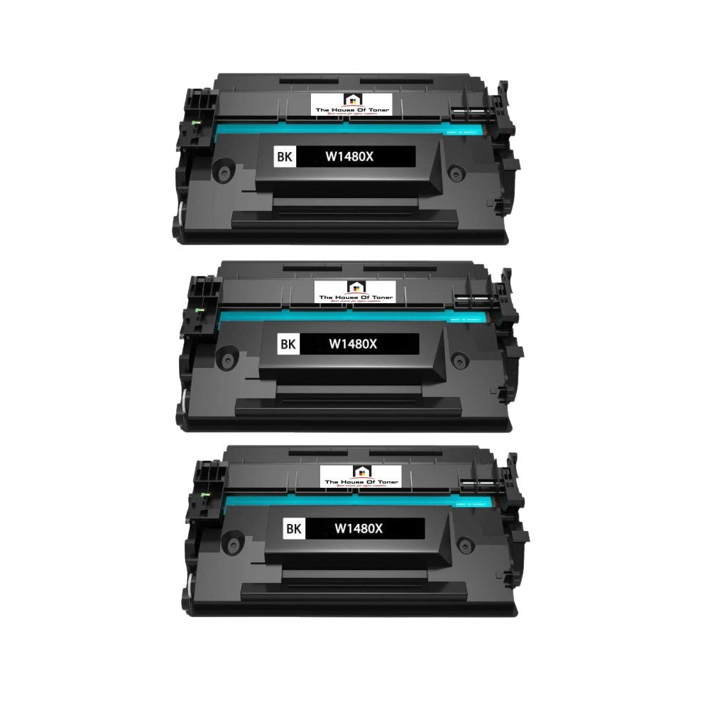 Compatible Toner Cartridge Replacement for HP W1480X (148X) High Yield Black (20K YLD) W/New OEM Chip (3-Pack)